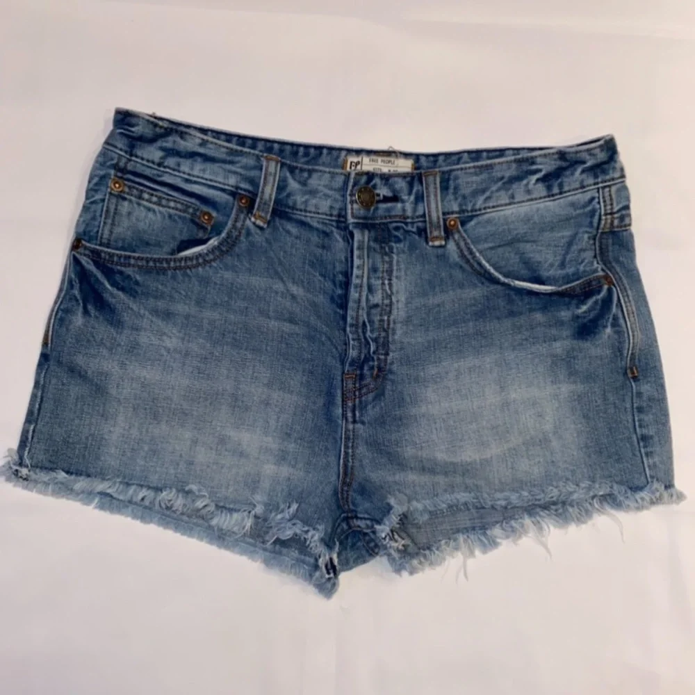 Free People Button Fly Cut-Off Jean Shorts